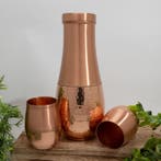 Puur koperen set van karaf druppelvorm gehamerd ± 950 ml met, Ophalen of Verzenden, Nieuw