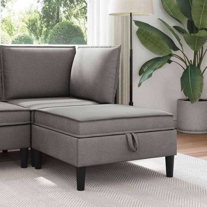 vidaXL Sofa Kruk met Opbergruimte Donkergrijs Fluweel, Maison & Meubles, Canapés | Salons, Envoi