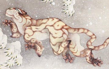 Katsushika Hokusai - “Tiger in a snowstorm, 1849”., Antiquités & Art