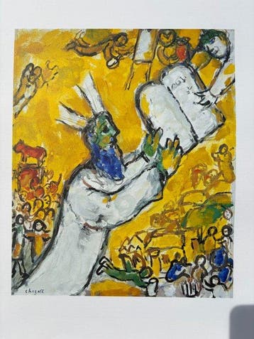 Marc Chagall (1887-1985) - Moïse recevant les tables de la