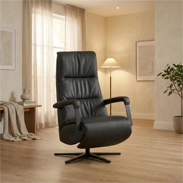 Leren relaxfauteuil met hartbalans Core - Toledo Nero, Ophalen of Verzenden