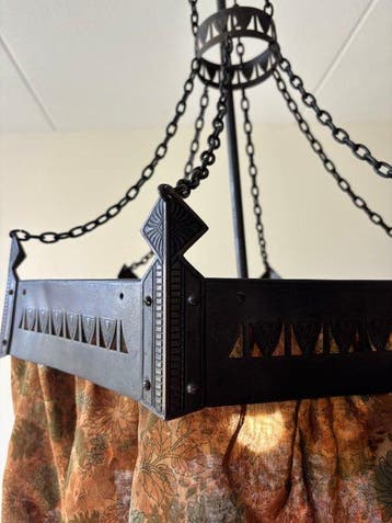 Kroonluchter - Metaal, Koper - Amsterdamse school lamp