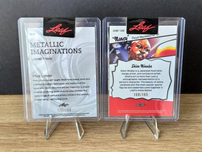 2023 Leaf Metallic Lionel Messi /199 &Mayweather /195, Collections, Autocollants