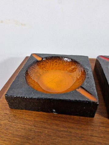 Asbak (3) - Steen - Decorative set of three vintage ashtrays