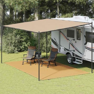 vidaXL Tenttapijt 300x500 cm HDPE zandkleurig, Verzenden