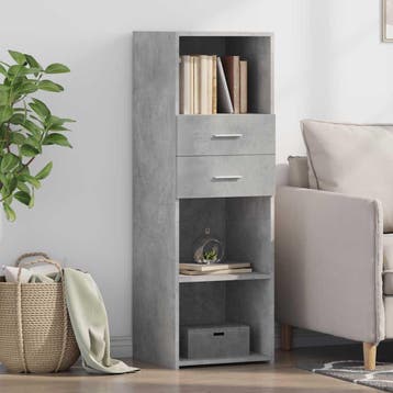 vidaXL Hoge kast 40x42,5x124 cm bewerkt hout betongrijs, Huis en Inrichting, Verzenden, Nieuw