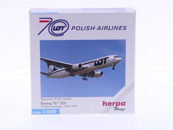 Schaal 1:500 Herpa 502917 LOT - Polish Airlines Boeing 76..., Hobby en Vrije tijd, Ophalen of Verzenden, Gebruikt