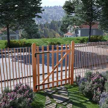 vidaXL Poort enkel 100x120 cm geïmpregneerd hazelaarhout, Verzenden, Nieuw