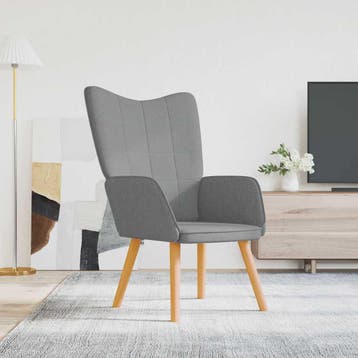 vidaXL Relaxstoel stof lichtgrijs, Verzenden, Nieuw