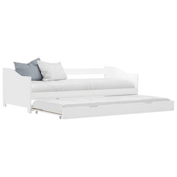 vidaXL Bedbank uittrekbaar grenenhout wit 90x200 cm, Verzenden, Nieuw