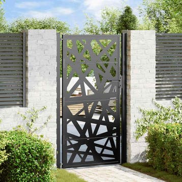 vidaXL Poort met lichtontwerp 100x175 cm staal zwart, Verzenden