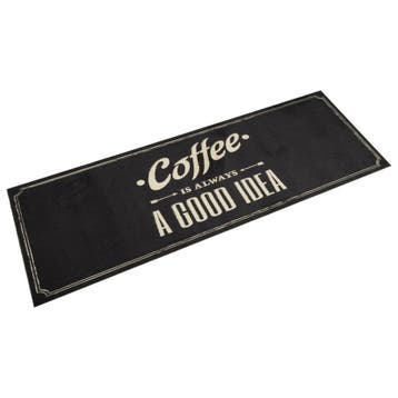 vidaXL Keukenmat wasbaar koffietekst 60x180 cm fluweel, Verzenden