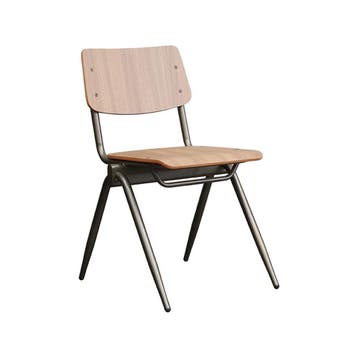 Stoel Solid | Walnoot | Hout | Goud Metalen Frame | 2 stuks, Verzenden, Nieuw in verpakking