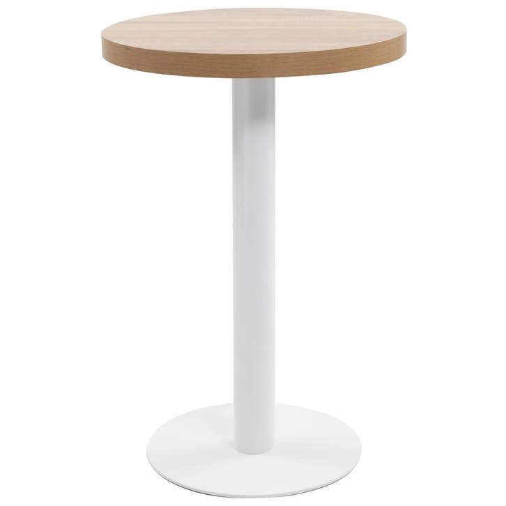 vidaXL Bistrotafel 50 cm MDF lichtbruin, Huis en Inrichting, Tafels | Eettafels, Nieuw, Verzenden