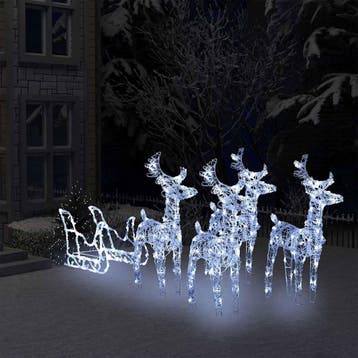 vidaXL Kerstdecoratie rendieren en slee 280x28x55 cm acryl, Verzenden
