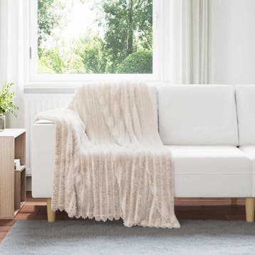 vidaXL plaid Beige 150 x 130 cm 0.45 kg Fleece, Maison & Meubles, Verzenden
