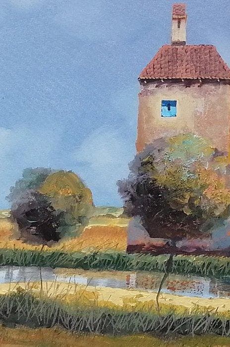 Guido Borelli - terre basse, Antiek en Kunst, Kunst | Schilderijen | Modern