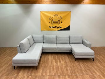 Ruime stijlvolle grijze U-zetel / SofaCycle / Levering, Huis en Inrichting, Ophalen of Verzenden, Nieuw