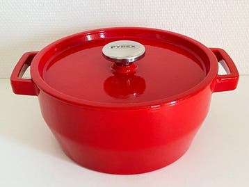 Pyrex - Braadpan (2) - Emaille-lettertype, Antiek en Kunst