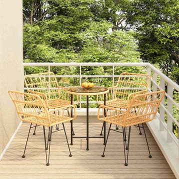 vidaXL 5-delige Tuinset poly rattan, Verzenden, Nieuw, Tuinset