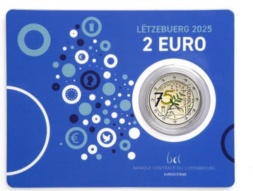 4 Euro Luxemburg 2 x 2 Euro 2025 Coincards Henri Schumann..., Postzegels en Munten, Munten | Europa | Euromunten, Verzenden, België