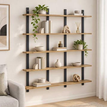 vidaXL Wandplank Artisanaal eiken 102 x 13.5 x 102 cm, Verzenden