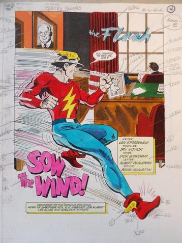 DC-Comics - The Flash - 2x inkleuringen gebruikt voor o.a., Livres
