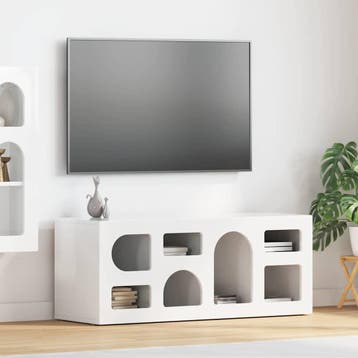 vidaXL TV Kast ELST 100 x 35 x 40 cm Hoogglans wit Bewerkt, Verzenden