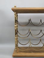 Weinregal – Klassisches Design – Messing & Holz - Standaard, Antiek en Kunst