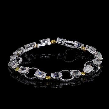 Armband - 14 karaat Witgoud, Geel goud - 14.57ct. tw. Geel