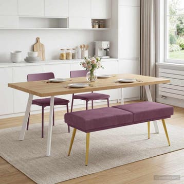 vidaXL Dubbel-laags bank Paars 120 x 45 x 46 cm fluweel, Verzenden