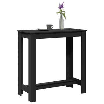 vidaXL Bartafel 102x50x103,5 cm bewerkt hout zwart, Verzenden, Nieuw