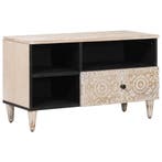 vidaXL TV Kast met lade Wit 80 x 33,5 x 46 cm Massief Mango, Verzenden, Nieuw