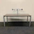 bureau 180x80 cm, hoogte verstelbaar, vv dubbele monitorarm,