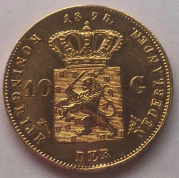Nederland. Willem III. 10 Gulden 1875