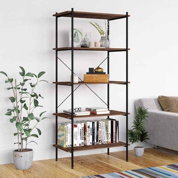 vidaXL Opbergrek 5-laags 80x40x163 cm zwart en naturel, Verzenden, Nieuw