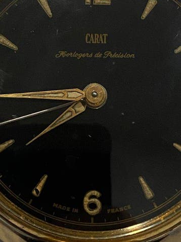 Bureauklok - CARAT - Vintage - Gelakt messing - 1950-1960