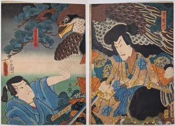 KUNISADA • JIRAIYA — Aigle géant • Estampe sur bois