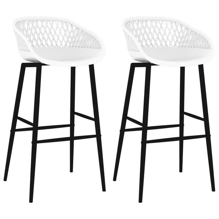 vidaXL Barstoelen 2 st wit, Maison & Meubles, Tabourets de bar, Envoi