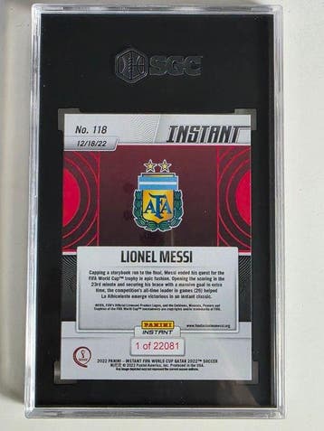 2022 Panini Instant Lionel Messi #118 Serialized card,, Nieuw