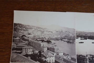 Unknown - Rare Two-Part Panorama of Genoa Italy 1860/70