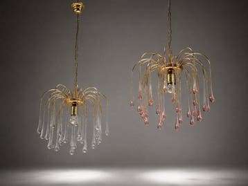 Murano 004 (Fabbian) - Lampe à suspendre (2) - Paire de, Antiquités & Art