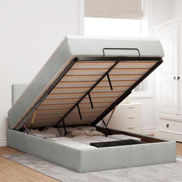 vidaXL Bed poef met matras en LEDs 120x190 cm fluweel, Verzenden