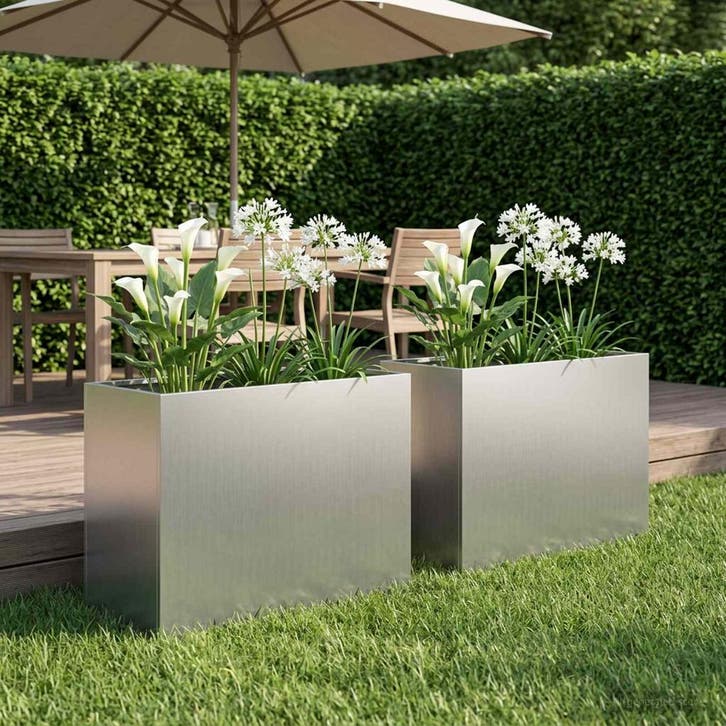 vidaXL Plantenbak 2 st zilver 60 x 30 x 50 cm Gegalvaniseerd, Jardin & Terrasse, Pots de fleurs, Envoi