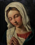 École Autrichienne (XVIII) - Madonna en Prière (Daprès le, Antiek en Kunst