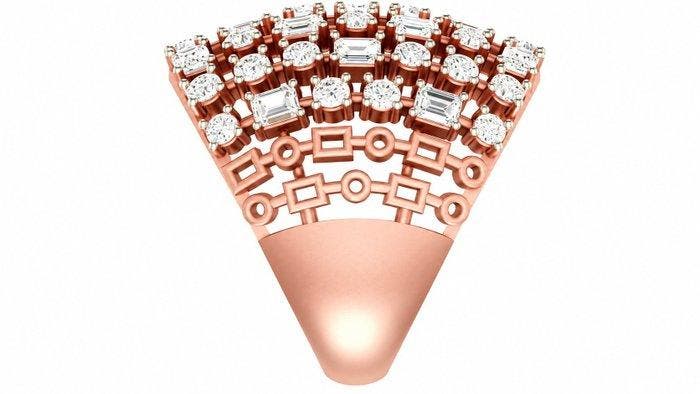 Ring - 14 karaat Roségoud - 2.82ct. tw. Diamant (Lab-grown), Bijoux, Sacs & Beauté, Bagues