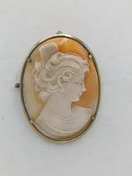 Sans prix de réserve - Broche Argent, Camée en cornaline