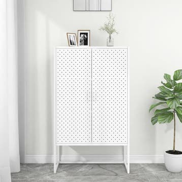 vidaXL Hoge kast 80x35x135 cm staal wit, Verzenden