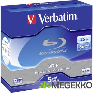Verbatim BD-R Blu-Ray 25GB 6X 5st. Jewelcase, Verzenden