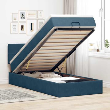 vidaXL Bed poef met matras en LEDs 80x200 cm fluweel, Verzenden